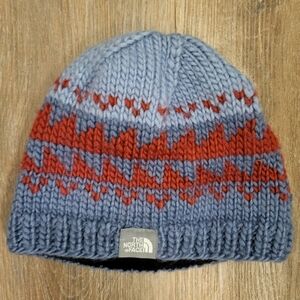 The North Face Knit Beanie Blue & Red